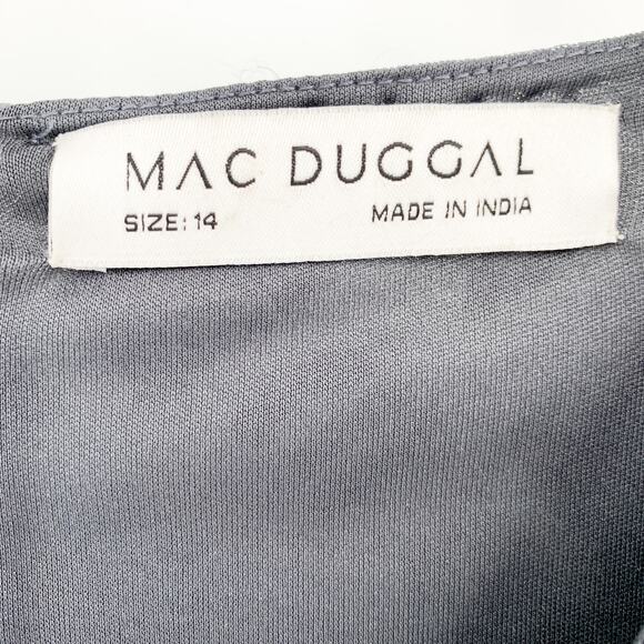 MAC DUGGAL Dress Size 14 Evening Gown Sequin Midi Gray NEW NWOT Geometric - Picture 3 of 6